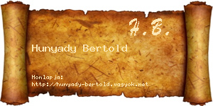 Hunyady Bertold névjegykártya